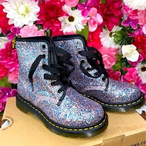 Glitter Dr. Marten boots, brand new, never worn! Woman’s size 7